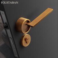 【hot】☂◆  LSTABAN Zinc Alloy Door Locks Bedroom Interior Handle Lock Cylinder Security Mute Household