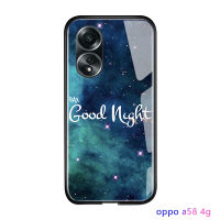 เคสโทรศัพท์พร้อมสำหรับ A58 OPPO 4G หรูหรากันกระแทกหรูหรากระจกเทมเปอร์เคสโทรศัพท์มันวาวฝาหลังฝาครอบเปลือกแข็ง