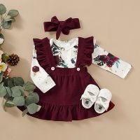 Toddler Baby Girls Long Sleeve Floral Romper Bodysuit Suspender Outfits Fashion Long Sleeve O-neck ropa niña Winter