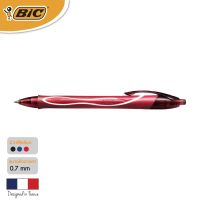 BIC บิ๊ก ปากกา Gel-ocity Fullgrip ปากกาเจล เเบบกด หมึกแดง หัวปากกา 0.7 mm. จำนวน 1 ด้าม