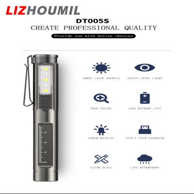 LIZHOUMIL Led Pen Light Portable Type-c Rechargeable Built-in 350mah Battery Uv Purple Lamps Flashlight With Clip