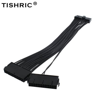 【ยืดหยุ่น】 TISHRIC Dual PSU ATX 24Pin สายต่ออะแดปเตอร์ ATX 20 4 24Pin แหล่งจ่ายไฟ Sync Starter ADD2PSU Riser สำหรับ BTC Mining Miner