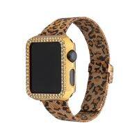 ∏❍ Fhx-15X mające zastosowanie do Apple Watch zegarek Milan cienki pasek aplikacji iwatch 4 5 6 7 ze stali nierdzewnej mała talia pas w lamparcie cętki