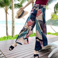 [พร้อมส่ง] Bohemian Beach Pants Printed Wide Leg Pants + Knitted TopTH