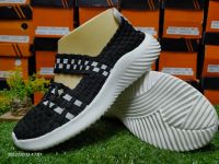 รองเท้าสานอิลาสติก สินค้าพร้อมส่งไซส์ 36-41 สินค้าถ่ายจากงานจริง WM3011 Black-White