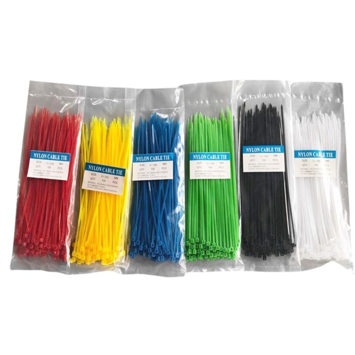 self-locking-plastic-nylon-tie-100-pcs-black-cable-tie-fastening-ring-3x100-cable-tie-zip-wraps-strap-nylon-cable-tie-set