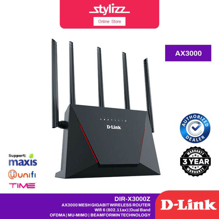 D Link Dir X3000z Ax3000 Mesh Gigabit Wireless Router Wifi 6 With Ofdma