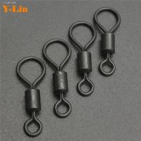 ₪♈☼ 40pcs Carp Fishing Big Eye Rolling Swivels Chod Matt Black Carp Tackle Accessories Quick Change Swivels Snap Hooks Link Swivels