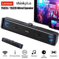 Lenovo TS32 USB Speaker Audio Cable Dual Modes Loudspeaker Dual Speakers Wired Home Speaker BT5.0 Wireless Speakers for PC/TV