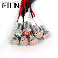 Chrome Waterproof Lamp FILN 12V LED Car Boat LED Warning Dashboard Signal Lights Instrument Pilot light 10mm