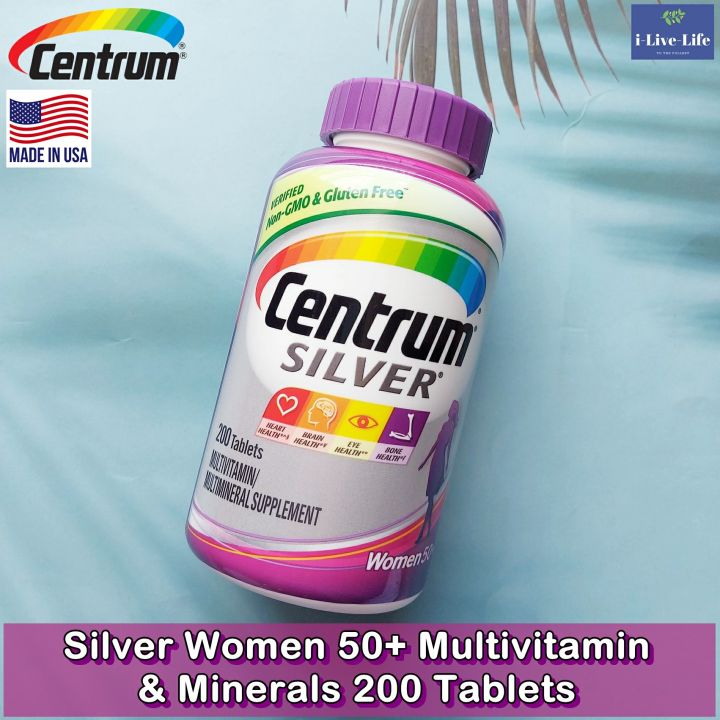 เซนทรัม-วิตามินรวม-สำหรับผู้หญิง-วัย-50-ปีขึ้นไป-silver-women-50-multivitamin-amp-minerals-200-tablets-centrum