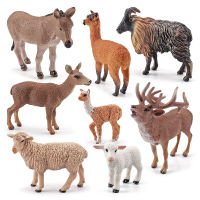 ❤การขายส่งโรงงานอุตสาหกรรม❤จำลองสัตว์ป่าชุด STATIC ชายกวาง Alpaca Donkey แกะเครื่องประดับของเล่น