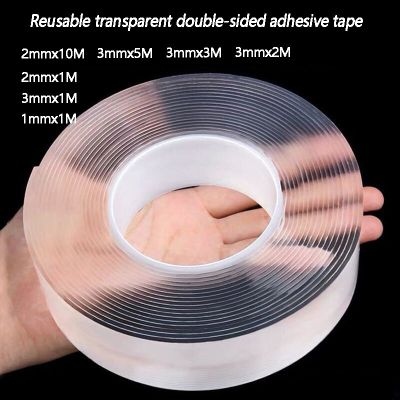 1-10M Nano Tape Double Sided Tape Transparent Reusable Waterproof Adhesive Tapes Cleanable Bathroom Kitchen Home Tapes gekkotape Adhesives Tape