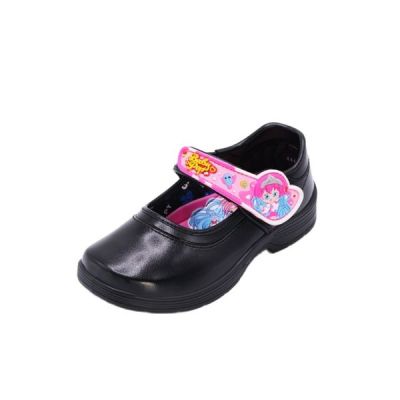 POPTEEN รองเท้านักเรียนอนุบาลหญิง รองเท้าหนังสีดำ รุ่น 444