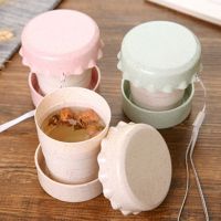 Portable Straw Wheat Plastic Telescopic Drinking Collapsible Folding Cup Travel Camping Convenient Easy To Carry Travel Bottle