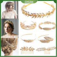 1PC อุปกรณ์เสริมผมเกาหลีทองใบพวงหรีดเจ้าสาว VINTAGE Pearl Tiara Headband ผู้หญิงหญิงผมมงกุฎ