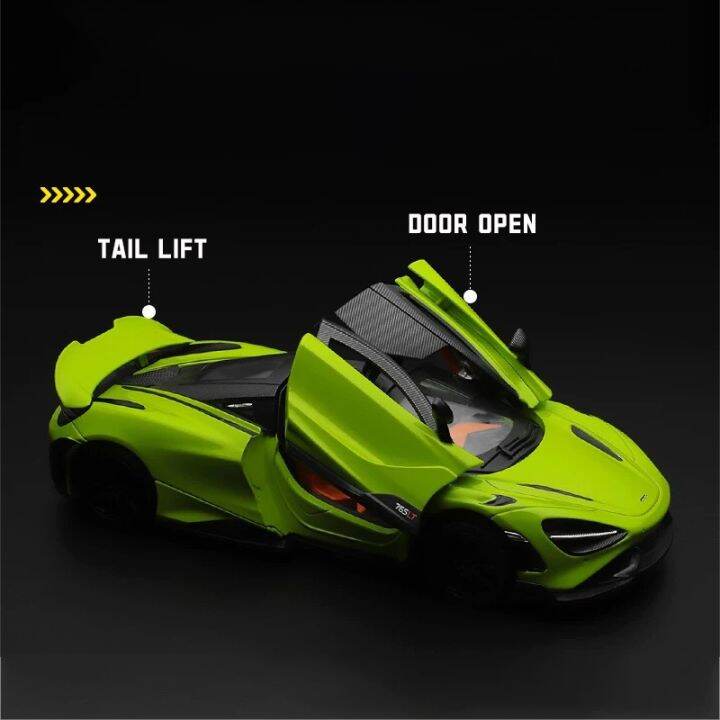 ไฟโมเดลรถโลหะผสมรุ่น-mclaren-765lt-ขนาด1-24ของเล่นรถ-diecast-เสียงประกอบสำหรับเด็กผู้ชายของขวัญวันเกิดคอลเลกชันรถ-kids-toys