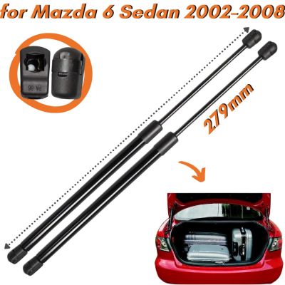 จำนวน (2) สปริงค้ำแบบก๊าซแผ่นไม้ด้านหลังรถกระบะสำหรับ Mazda 6ซีดาน2003-2008พร้อมสปอยเลอร์ GJ6A56930ตัวหน่วงการสั่นสะเทือนรองรับลิฟต์