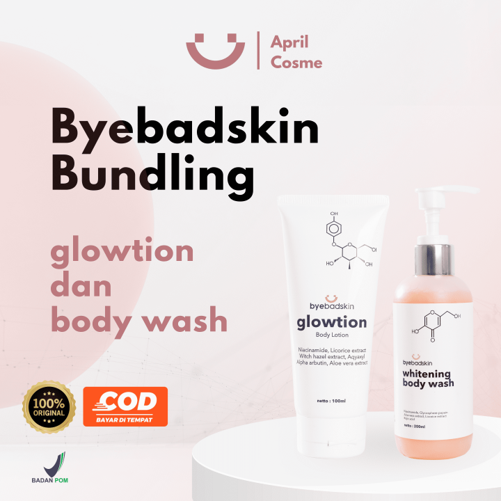 Byebadskin Bundling Hemat Glowtion Body lotion dan Body Wash Lazada
