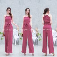 Dee-ya Shop เสื้อผ้าแฟชั่น Jumpsuit สีชมพูอ่อน พร้อมส่ง