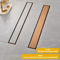 Linear Shower Drain Stainless Steel 304 Rose Gold Tile Insert Modern Shower Tile Floor Drain Anti Odor