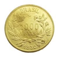 1930บราซิลเหรียญที่ระลึก1000รีสของที่ระลึกงานฝีมือสำหรับตกแต่งบ้านเครื่องประดับโต๊ะ