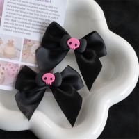 【LZ】❍  Lolita hairpin arcos pretos clipe de cabelo gótico crânio decoração arcos barrettes grandes arcos hairpin jk grampo de cabelo acessórios para o cabelo