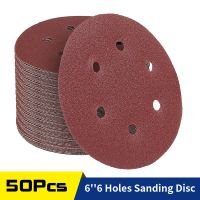 50 Pcs 6 Inch Sanding Discs 6 Hole Hook and Loop 80-2000 Grit 150mm Sandpaper for Random Orbital Sander Auto Wood Polishing Cleaning Tools