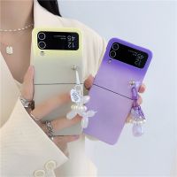 เคสโทรศัพท์จี้3D สุนัขสำหรับ Samsung Galaxy Z Z Flip 3 4 5G Z Flip3 Zflip 3 Flip4 Zflip 4สีเปียโนสีลูกอมฝาหลังกันกระแทก