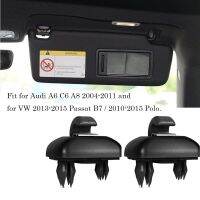 2pcs ABS Plastic Black Sun Visor Clip Hooks 4.2*2.1cm 4F0857561 8W0857562A for Audi A6 C6 A8 /VW Passat B7 Polo  Gauges