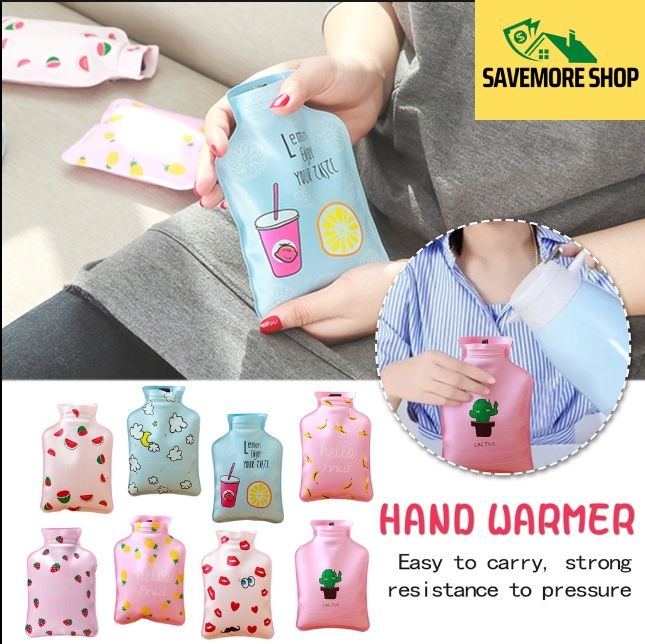 Savemore Shop Mini Hot Water Bag Cute Cartoon Hot Compress Bag Bottle Warm Water Heat Therapy