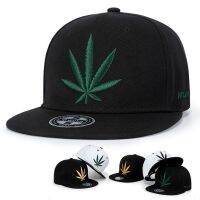 Fashion Leaf Hip Hop Cap Men and Women Baseball Cap Embroidery Snapbacks Hat Flat Ebony Hat Outdoor Visor Baseball