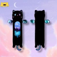 AIXINI Black Cat Long Plush Body Pillow Cute Moonlight Cat Stuffed Animals Plushie Doll Soft Kawaii Throw Pillow Kid Girl Gift