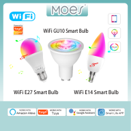 MOES WiFi Zigbee LED Light Bulb GU10 E27 E14 Candle Lamp Smart 16Million thumbnail