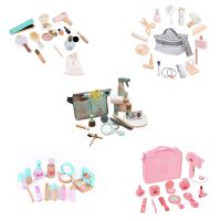 Girls Dressing Cosmetic Children Toys Girls Pretend Play Kid Make Up Beautiful Makeup Set Hairdressing Simulation Wooden Toy ❈☁