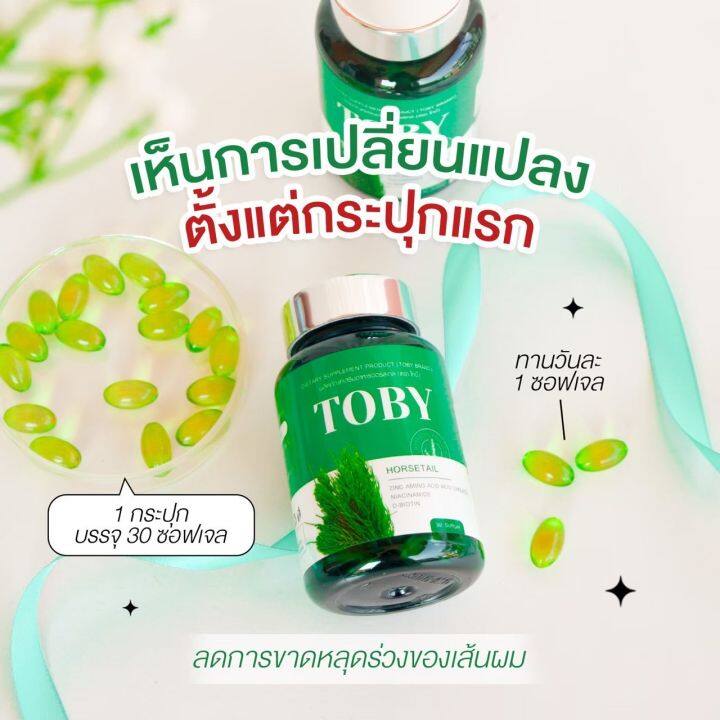 toby-horsetail-โทบี้-ฮอร์สเทล-โทบี้หญ้าหางม้า-วิตามินบำรุงเส้นผม-อาหารเสริมบำรุงผม-1กระปุก-30เม็ด