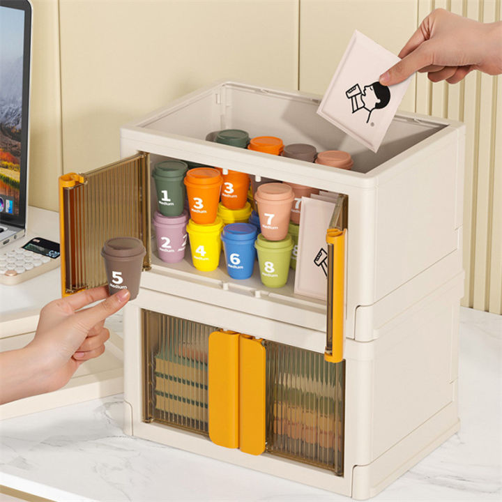 sxh-กล่องที่เก็บเครื่องสำอางพลาสติกใสสำหรับเด็กบล็อกตัวต่อขนมขบเคี้ยวห้องเรียนกล่องเก็บโต๊ะสำนักงาน