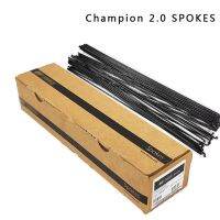 Champion 2.0ซี่ล้อจักรยานทรงกลม J-โค้งตรงอุปกรณ์เสริมสำหรับจักรยานสีดำแบบดึงความยาวที่กำหนดเอง