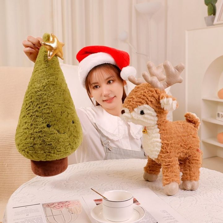 2023-ใหม่ต้นคริสต์มาสหมอนตุ๊กตากวางน่ารักของเล่นตุ๊กตาของขวัญเด็กคริสต์มาสของขวัญตกแต่งห้างสรรพสินค้า