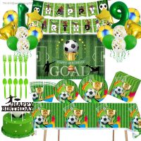 ✷✻▤ Soccer Football Theme Boy Birthday Party Decorations Disposable Tableware Paper Cup Plate Balloon For Kilds Baby Shower Supplies