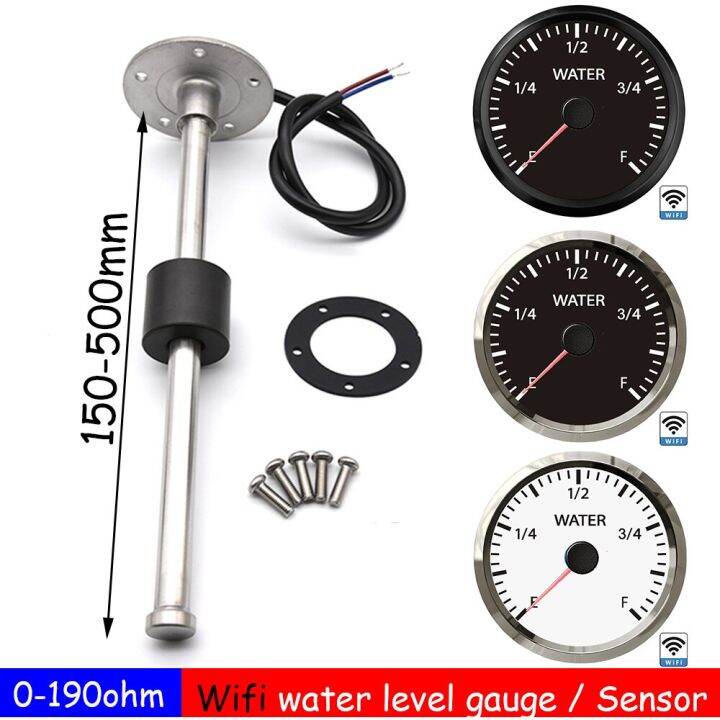 Автомобильные 0-190Ohm WIFI Water Level Gauge 52MM Water Tank Level ...