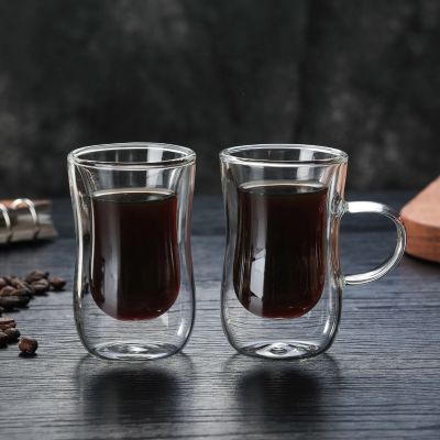 Heat Insulation Coffee Mugs High Borosilicate Double Wall Glass Cup Originality High Temperature Resistance Teacup Transparent