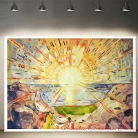 The Sun By Edvard Munch Expressionism Fine Art Print Canvas Painting Posters for Modern Living Room Office Wall Art Home Decor