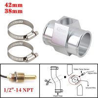 38mm 42mm Joint Pipe Radiator Hose Adapter for 1/2 -14NPT Water Temp Gauge Sensor