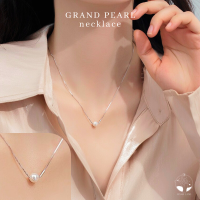 MNL? GRAND PEARL สร้อยคอไข่มุก สร้อยคอเงินแท้ สร้อยจี้มุกทรงกลม สร้อยคอผู้หญิง สร้อยคอแฟชั่น สร้อยคอเงิน สร้อยเงิน สร้อยคอมุก มินิมอล