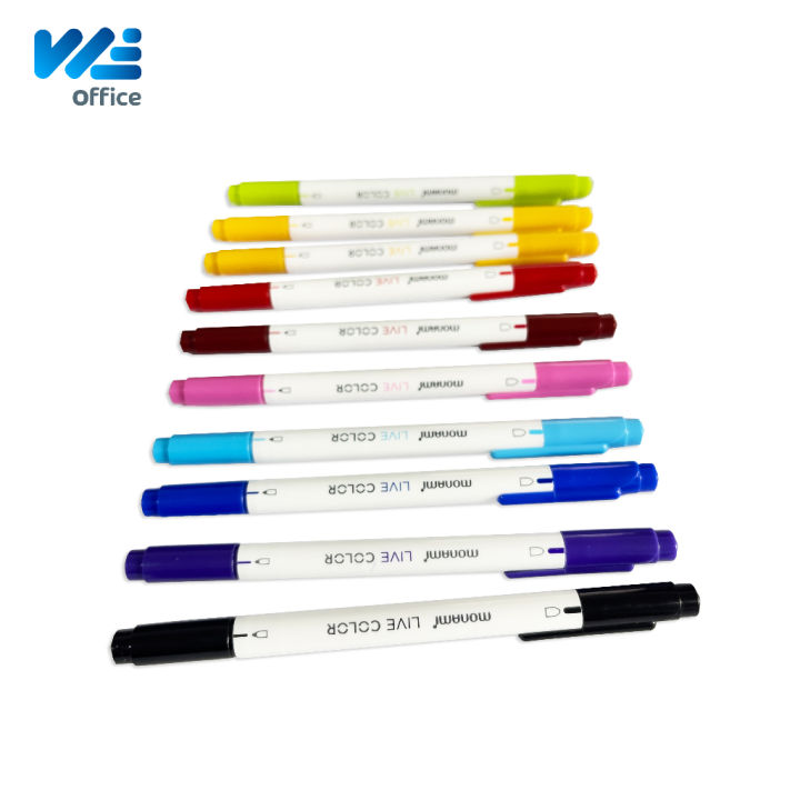 monami-โมนามิ-ปากกาสีน้ำ-รุ่น-live-color-ชุด-10-สี-ด้ามสีขาว-สีสด-ใช้งานได้หลากหลาย