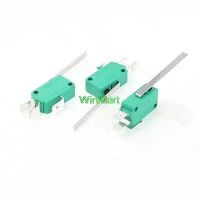 5 Pcs AC 250V 16A SPDT Long Straight Hinge Lever Miniature Micro Switch Green