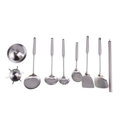 7 Pieces Of Stainless Steel Kitchenware Set Long Handle Cooking Tools Matte Polished Slotted Turner Kitchen Accessories