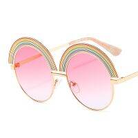 D&amp;T 2020 New Fashion Round Rainbow Sunglasses Women Men Luxury Colorful Lens Alloy Frame Metal Hinge nd Designer Sunglasses