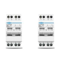 2X TOMZN 2P 63A MTS Dual Power Manual Transfer Isolating Switch Interlock Circuit Breaker Din Rail Isolating